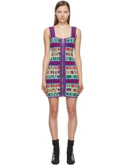 Multicolor Jacquard Logo Short Dress