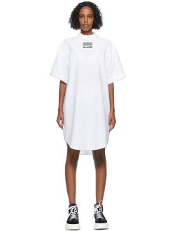 White Inside-Out Short Sleeve Shirt Dress