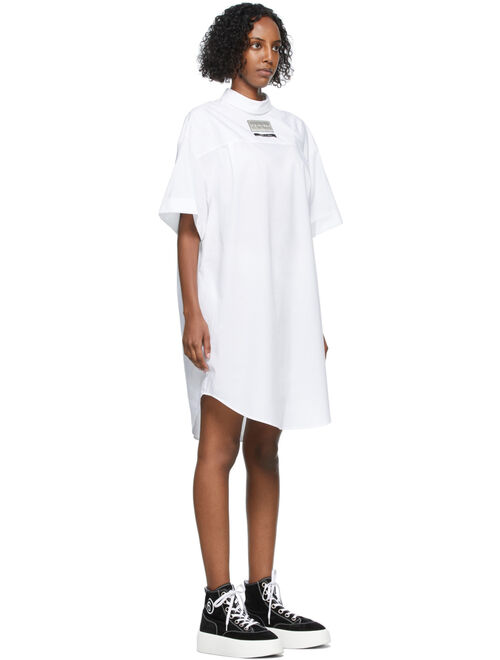 MM6 Maison Margiela White Inside-Out Short Sleeve Shirt Dress