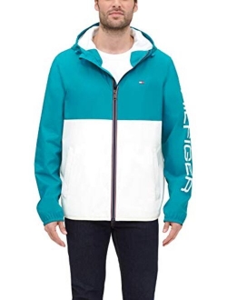 Men's Lightweight Active Water Resistant Hooded Rain Jacket