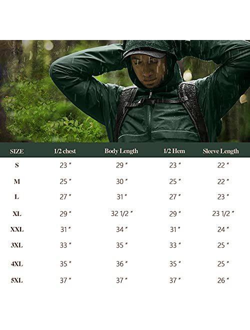 Men's Rain Jacket Cycling Running Jackets Waterproof Raincoat with Hood Windbreaker Hiking Jacket Rain Coat