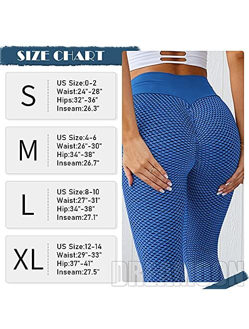 DREAMOON Butt Scrunch Seamless Leggings for Women High Waisted Booty Workout Yoga Pants Ruched Butt Lift Textured Tights