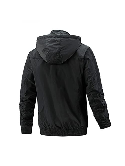 Big and Tall Rain Jackets for Men Outdoor Waterproof Lightweight Raincoat Fashion Casual Full Zip Windbreaker Anorak