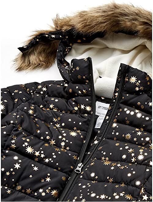 Spotted Zebra Long Puffer Coat (Little Kids/Big Kids)