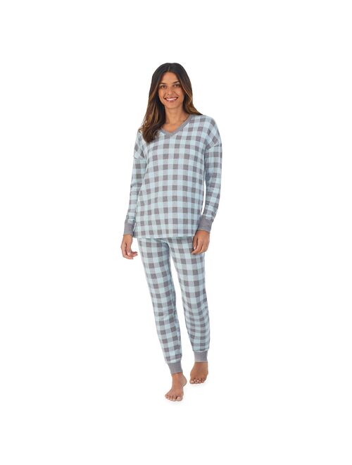 Women's Cuddl Duds® Sweater Knit V-Neck Pajama Top and Banded Bottom Pajama Pants