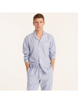 Pajama shirt in cotton poplin