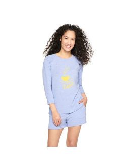 ® Long Sleeve Pullover Pajama Top & Pajama Shorts Set