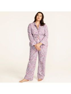Cotton poplin long-sleeve pajama set in blooming floral