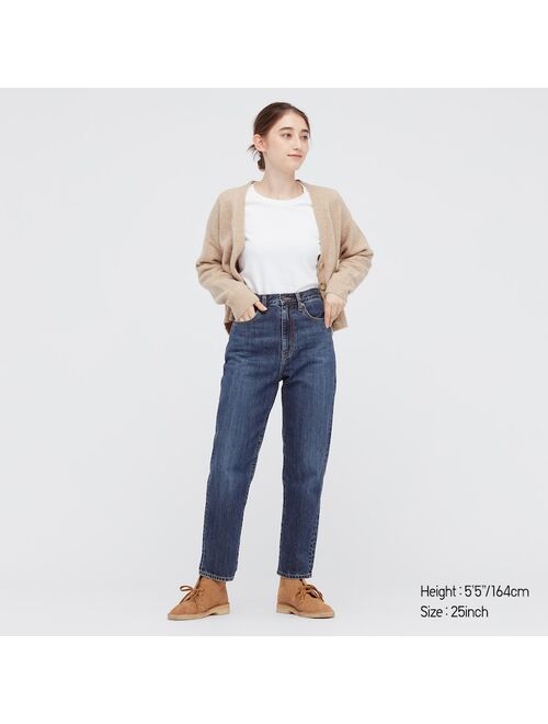 Uniqlo WOMEN PEG TOP HIGH-RISE LOOSE FITTING JEANS FOR WOMEN
