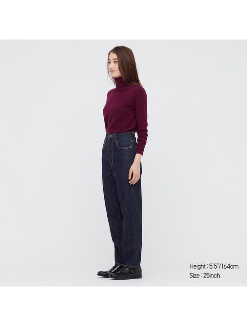 Uniqlo WOMEN PEG TOP HIGH-RISE LOOSE FITTING JEANS FOR WOMEN