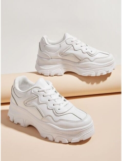 Minimalist Lace-Up Front Chunky Sneakers