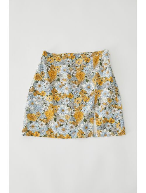 Urban outfitters UO Darren Notched Linen Mini Skirt