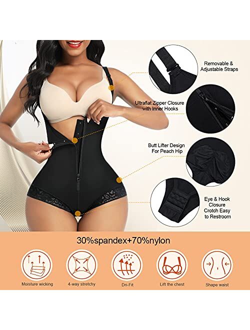FeelinGirl Fajas Colombianas Shapewear for Women Tummy Control Post Surgery Compression Garment Body Shaper Girdle