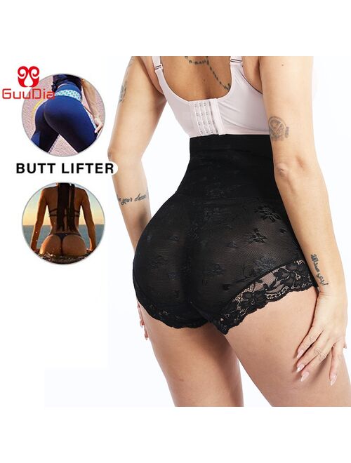 GUUDIA Shaper Panties Sexy Lace Shapers Body Shaper with Zipper Double Control Panties Women Shapewear Sexy Lace Waist Trainer