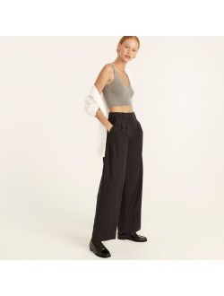 Pleat-front pant in pinstripe Italian brushed wool