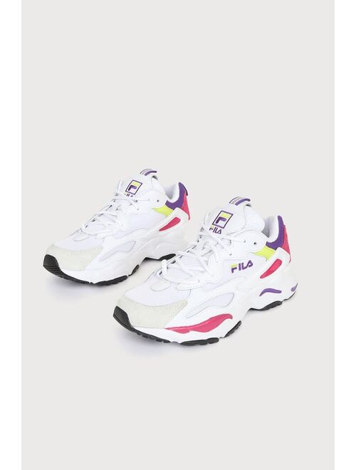Fila Ray Tracer White Multi Leather Chunky Sneakers