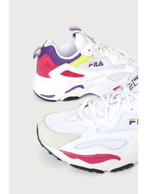 Fila Ray Tracer White Multi Leather Chunky Sneakers