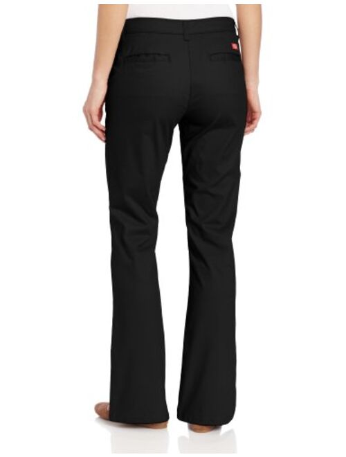 Dickies Women's Flat Front Stretch Twill Pant Slim Fit Bootcut