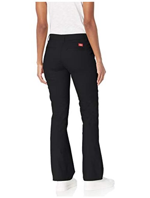 Dickies Women's Flat Front Stretch Twill Pant Slim Fit Bootcut