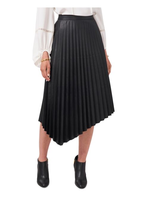 Vince Camuto Plisse Pleated Faux-Leather Skirt