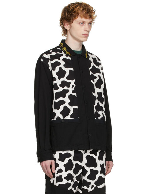 Brain Dead Black & White Cow Cabana Shirt