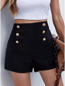 Double Breasted High Waisted Shorts