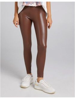 faux leather legging in brown