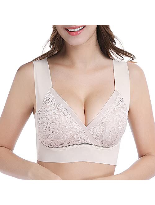Buy Seamless Mesh Lace Bras for Women Wirefree Comfortable Padded