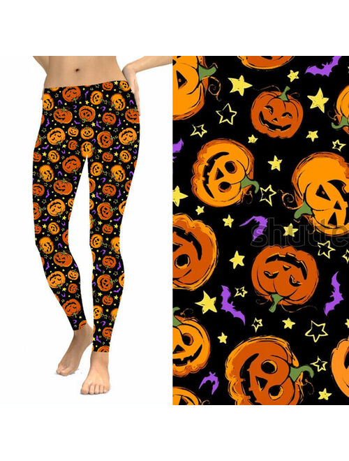 Pumpkin Halloween Jack-O-Lantern Bat Women's Leggings TC Plus Size 12-18