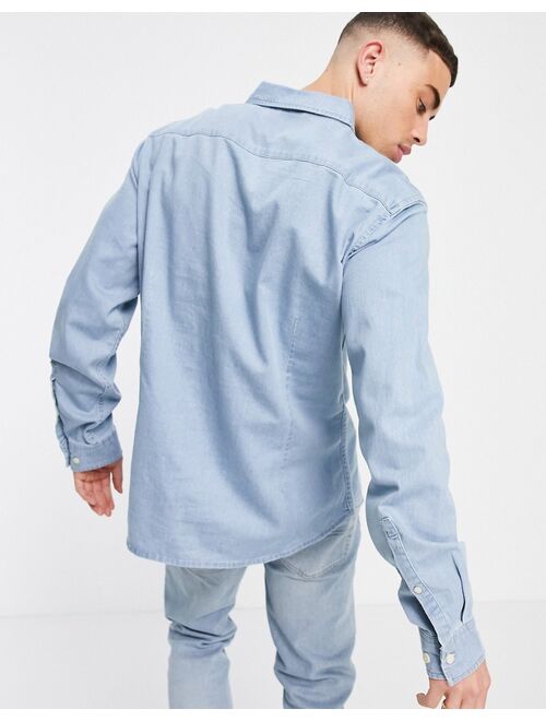 Asos Design slim denim shirt in light wash