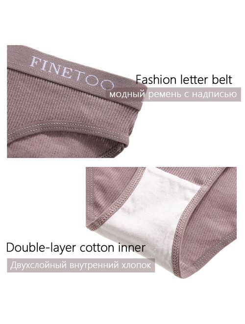 FINETOO 3PCS/Set Women's Underwear Cotton Panty Sexy Panties Female Underpants Solid Color Panty Intimates Women Lingerie M-2XL