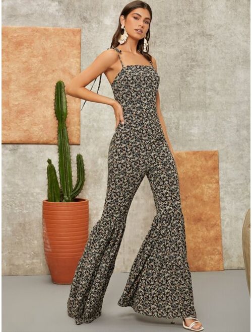 SHEIN Ditsy Floral Flare Leg Cami Jumpsuit