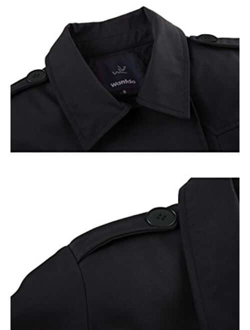 Wantdo Women's Waterproof Double-Breasted Trench Coat Classic Lapel Overcoat Slim Outerwear Coat with Belt