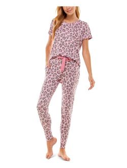 Roudelain Scoop Neck T-Shirt & Jogger Pants Pajama Set