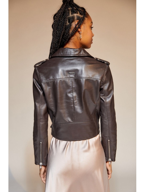 Urban outfitters Deadwood Joan Leather Cropped Moto Jacket