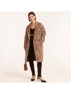 Relaxed topcoat in in leopard jacquard