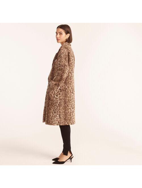J.Crew Relaxed topcoat in in leopard jacquard