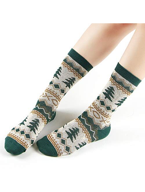 Womens Socks, Womens Crew Socks Casual Knit Thin Cotton Comfy Breathable Dress Socks for Women 3/4/6 Pack