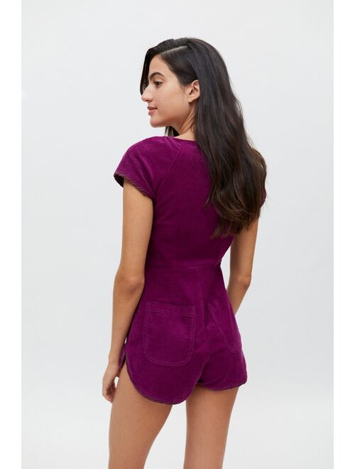 Urban outfitters UO Monica Cap Sleeve Square Neck Romper