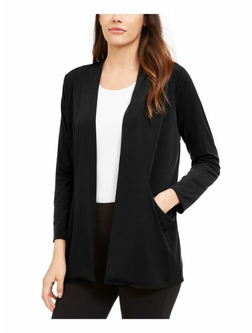 ALFANI Womens Black Long Sleeve Open Cardigan Top Size: S