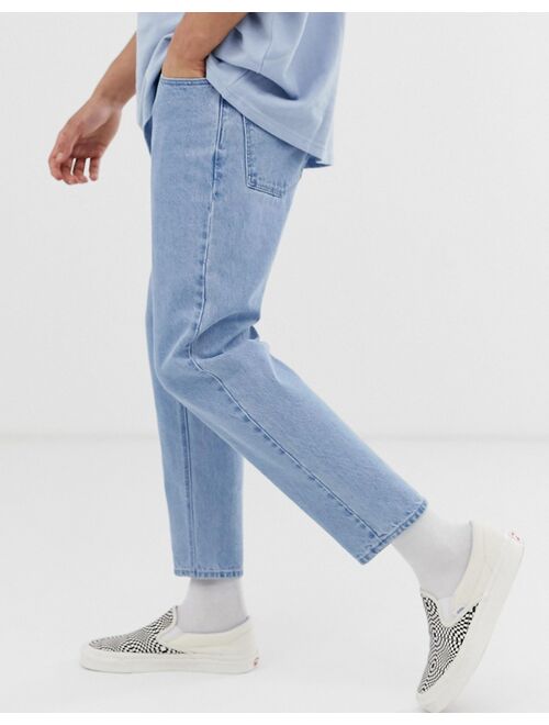 Asos Design classic rigid jeans in light stone wash blue