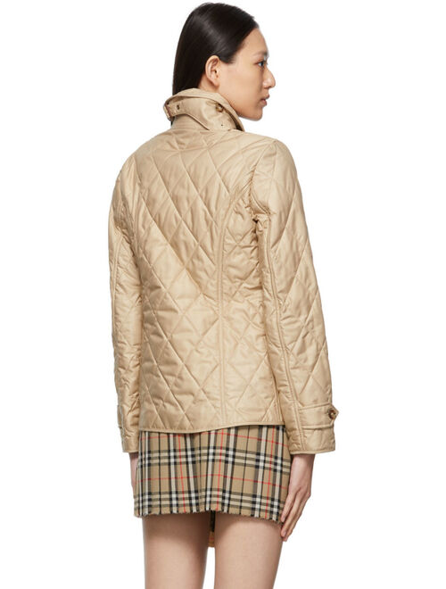 Burberry Beige Quilted Diamond Thermoregulated Jacket