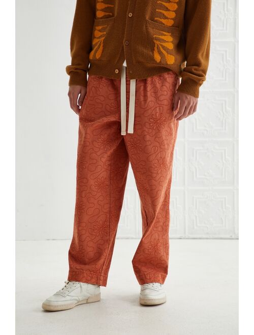 Urban outfitters UO Embroidered Floral Relaxed Fit Beach Pant