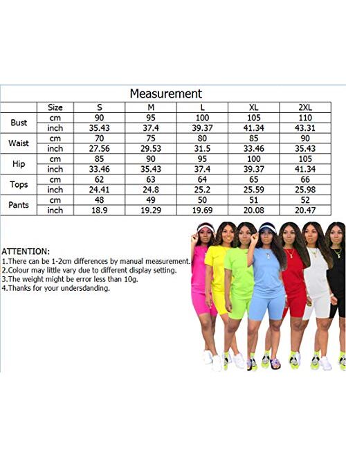 TOPONSKY Womens 2 Piece Sports Outfit Tracksuit Shirt Shorts Jogger Bodycon Sets