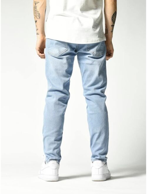 Shein Men Ripped Light Washed Jeans