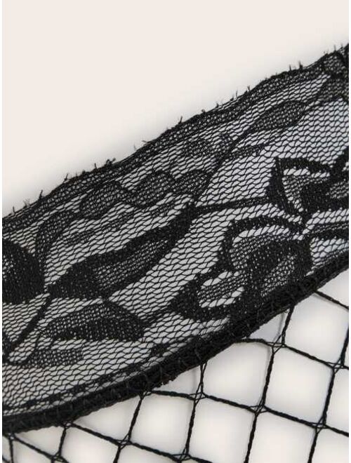 Shein Lace Trim Fishnet Stockings