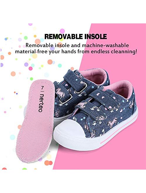 nerteo Toddler Boys & Girls Shoes Kids Canvas Sneakers