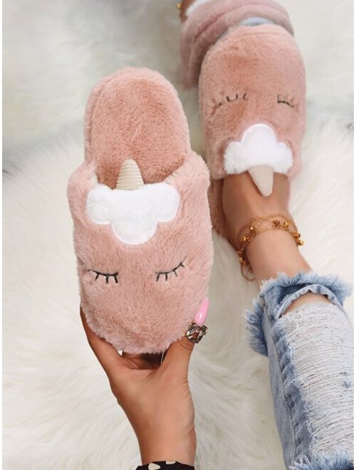 Shein Cartoon Unicorn Design Bedroom Slippers