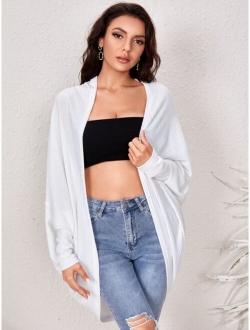 Batwing Sleeve Open Front Coat