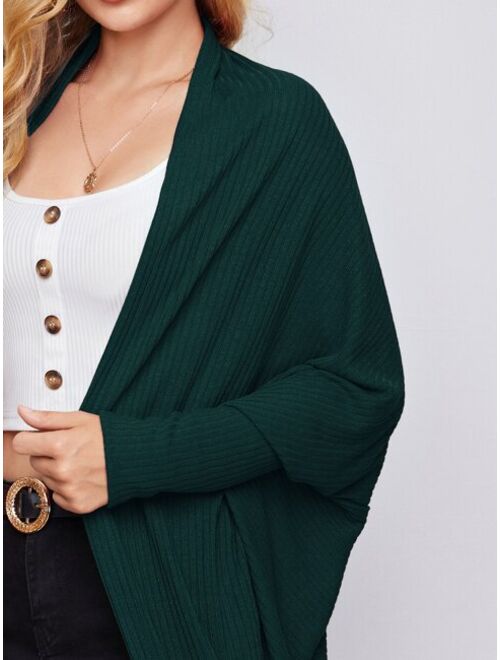 SHEIN Batwing Sleeve Open Front Coat